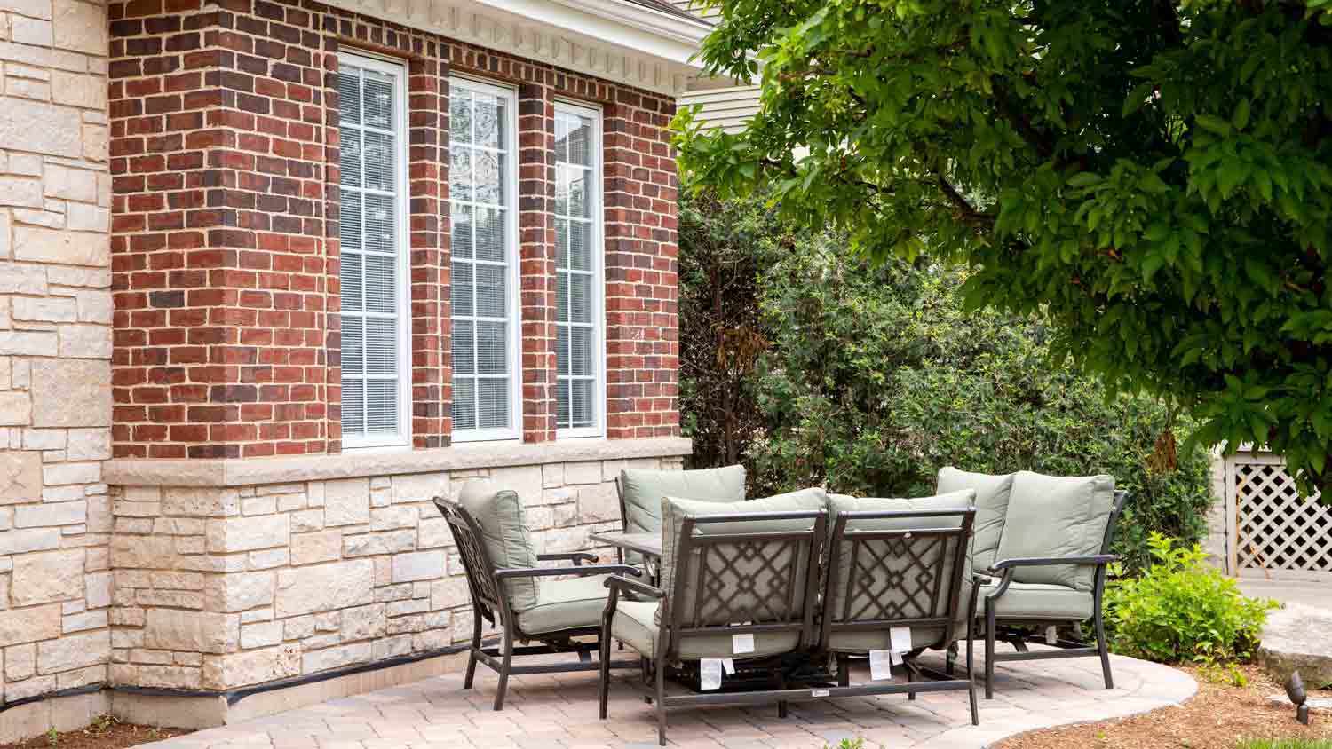 brick and stone patio