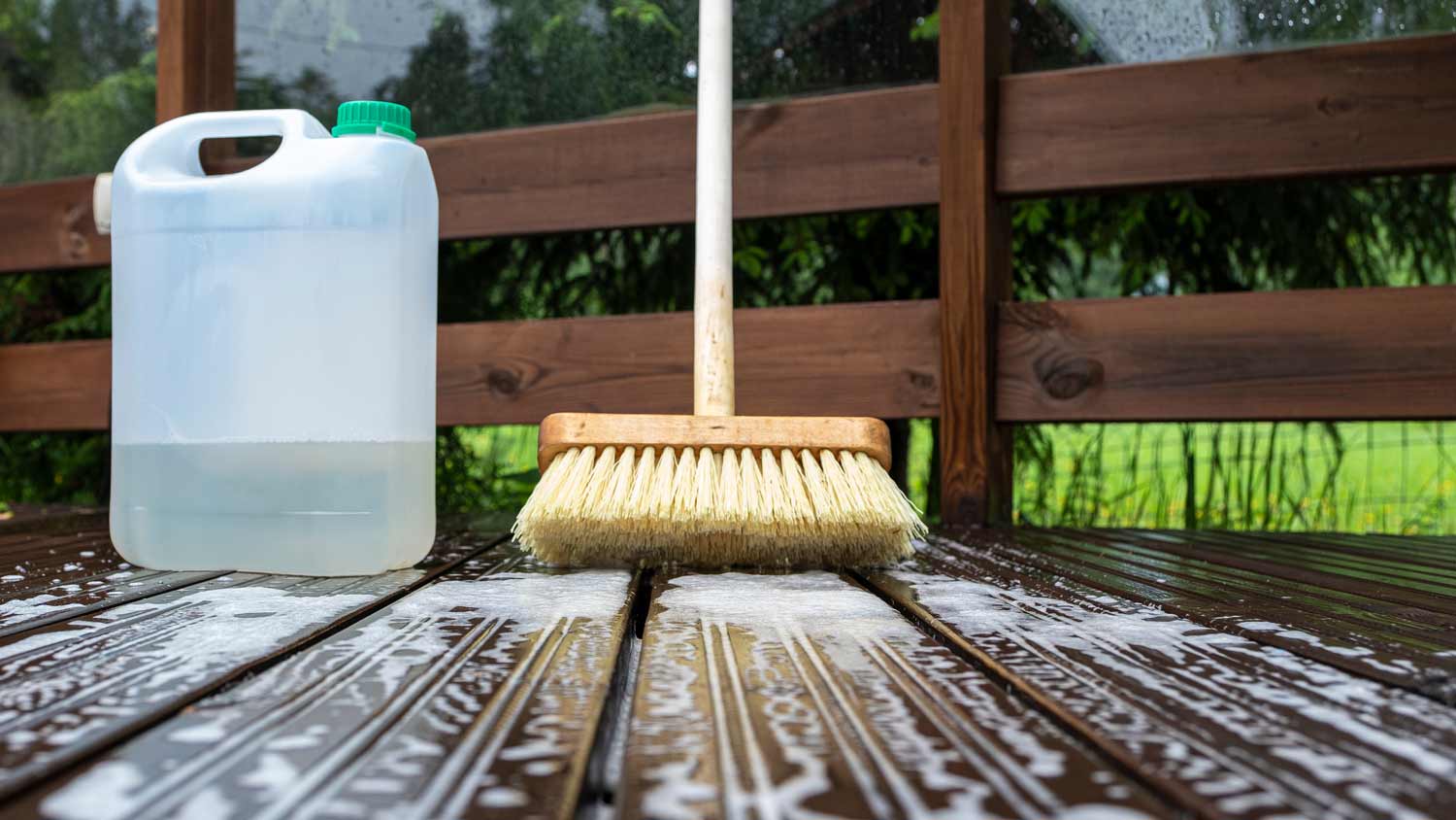 wood bristle brush and soap