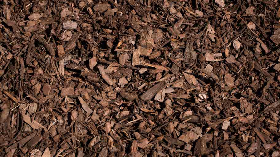 close up of brown mulch