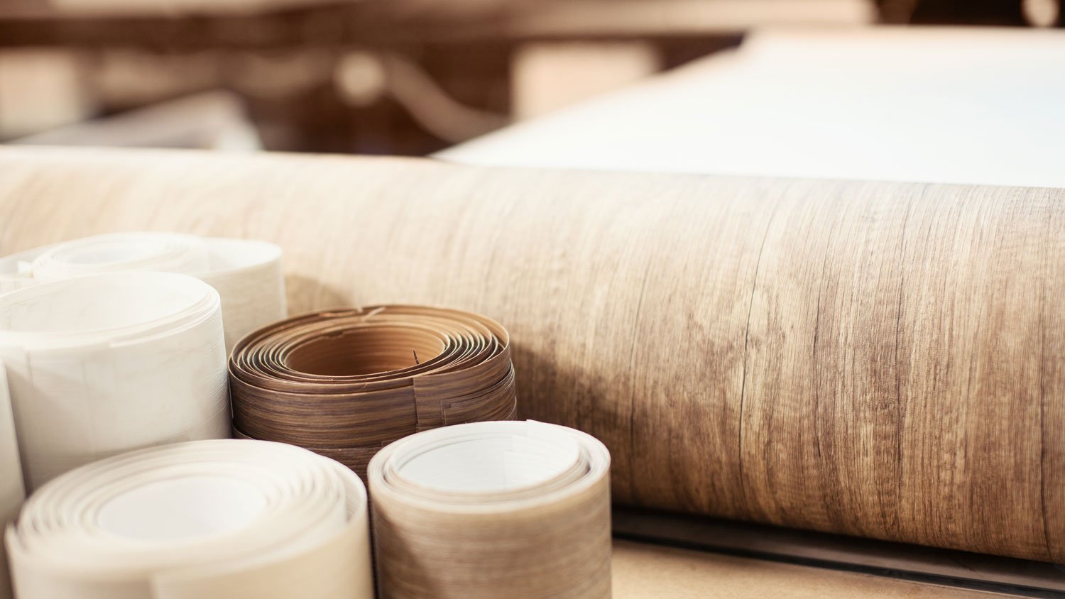 Rolls of brown wood texture