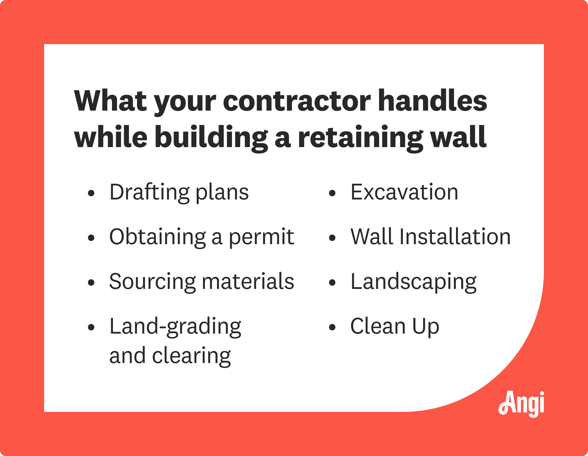 8 items that your contractor will handle while building a retaining wall, including landscaping and clean up