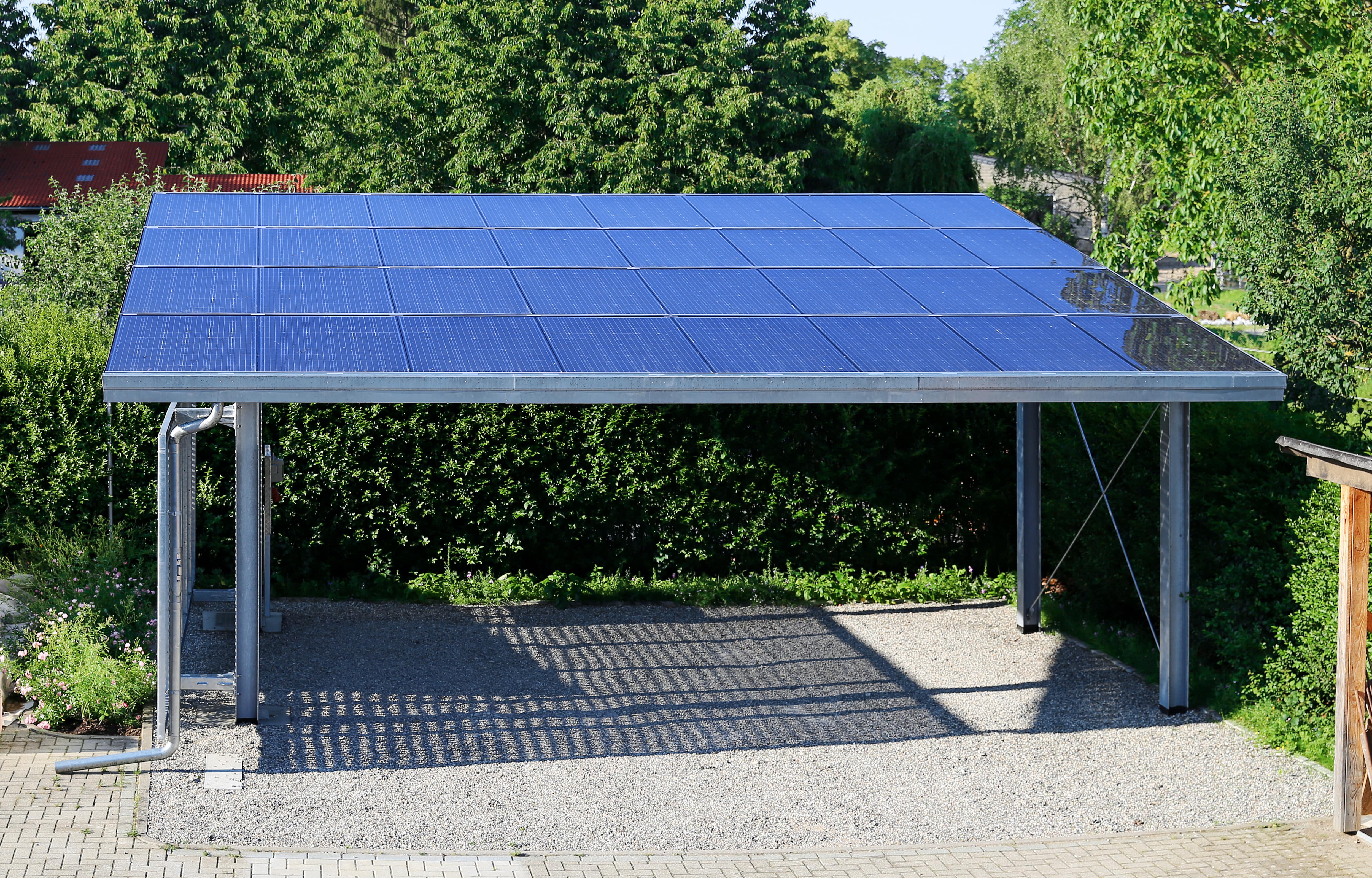 Solar powered car canopy