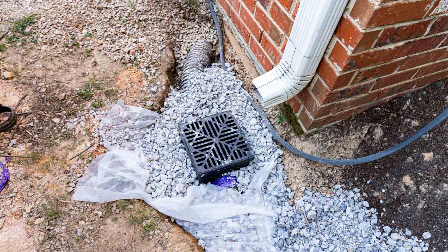 catch basin under downspout 