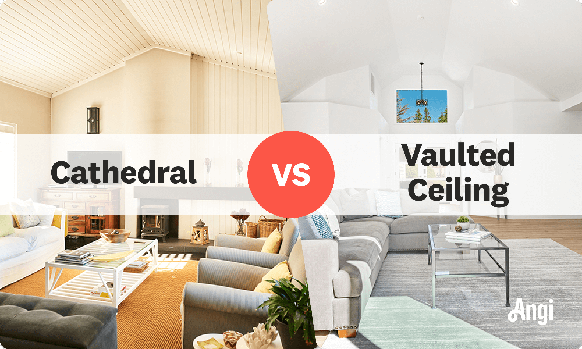 Cathedral and vaulted ceilings compared visually