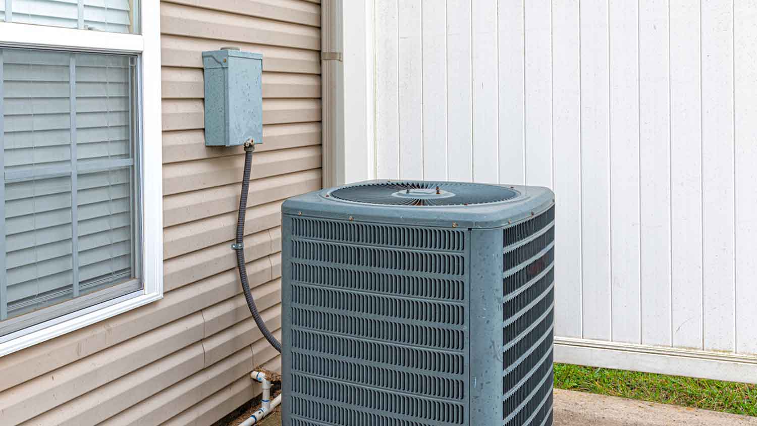 Air conditioner unit installed on the patio