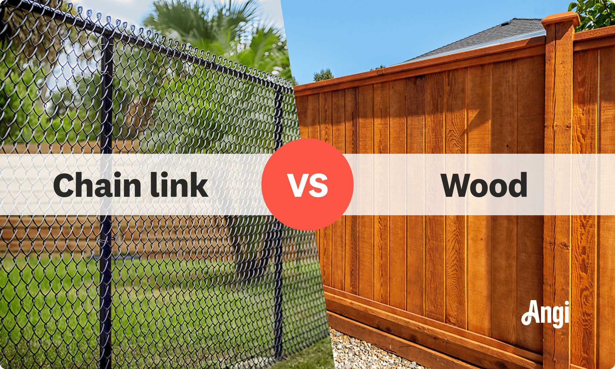 Chain link fence versus wood fence visual comparison