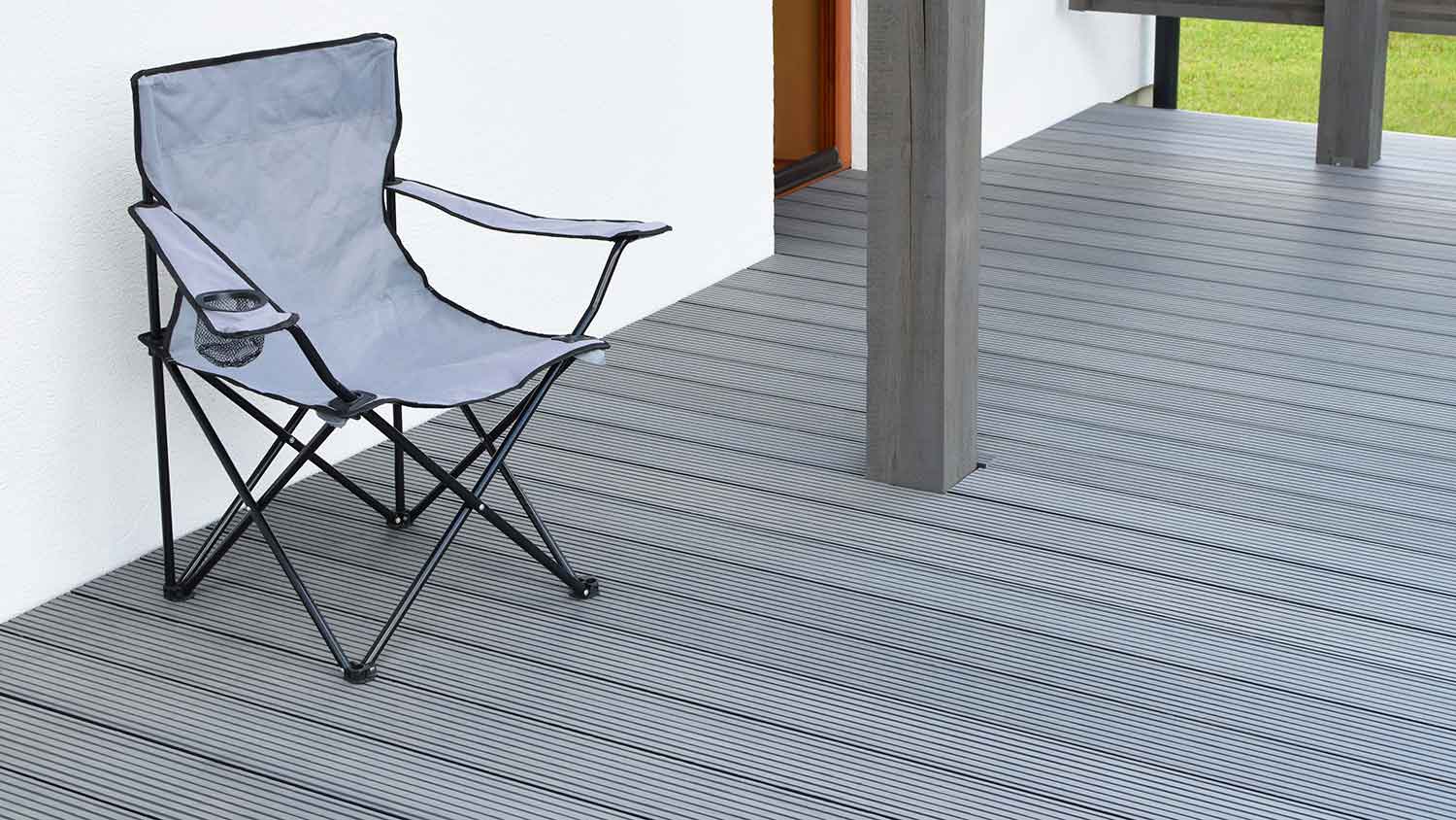 Chair placed on a composite deck