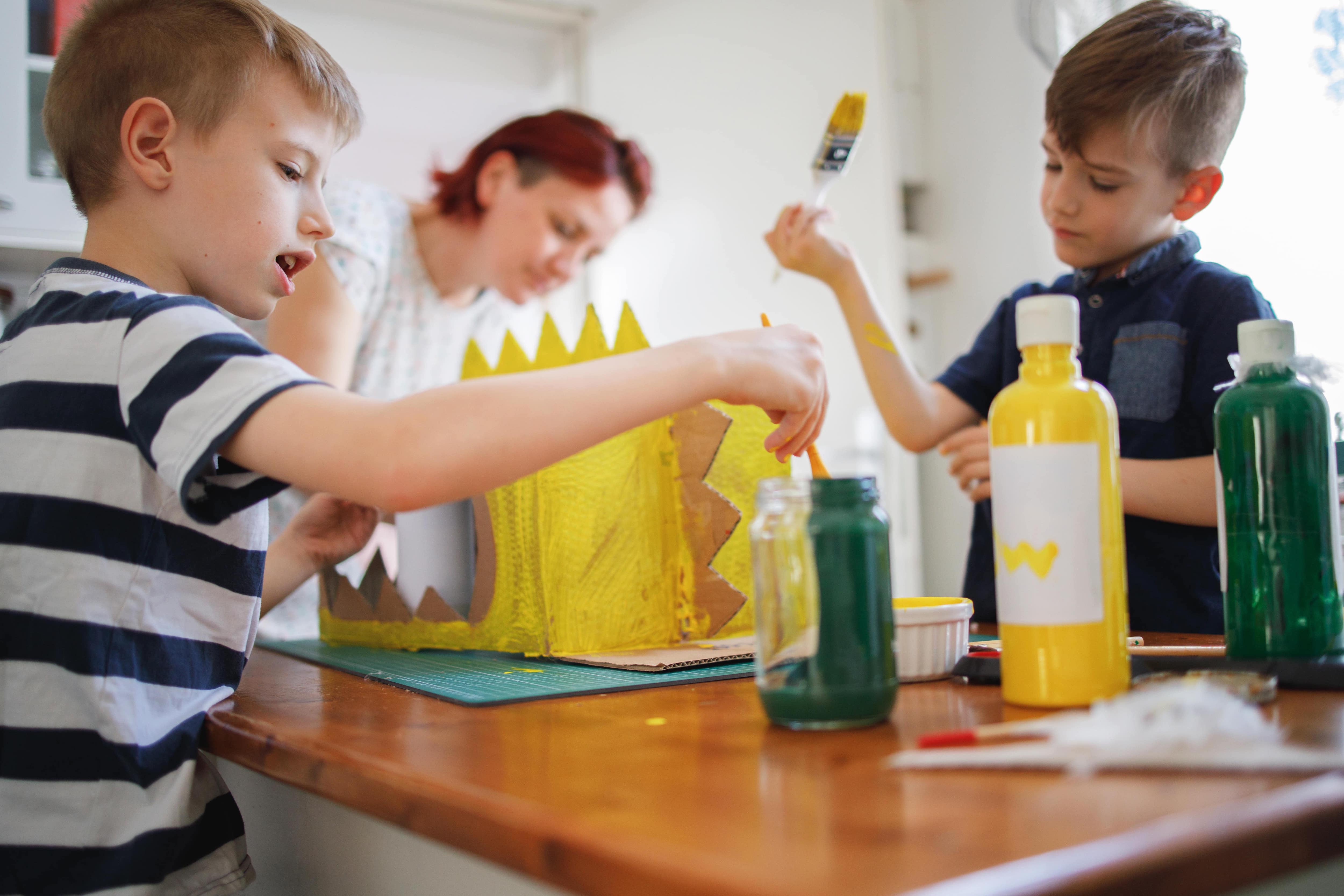Family painting craft project