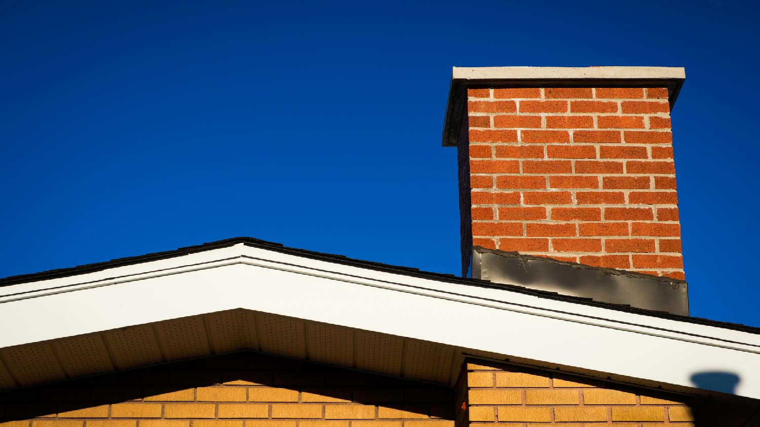 A chimney with flashing