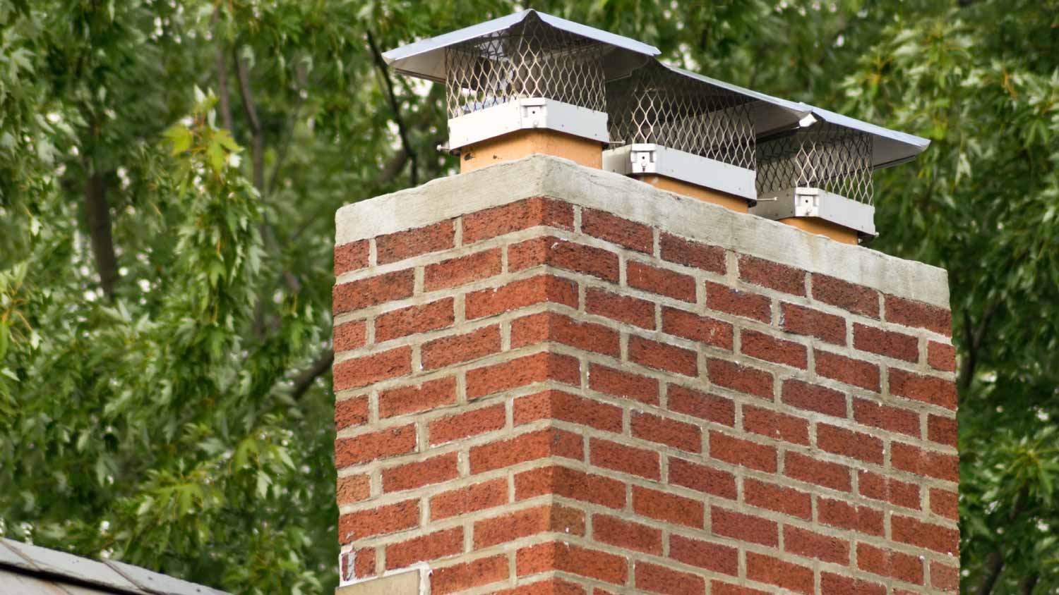 Chimney with three chimney covers