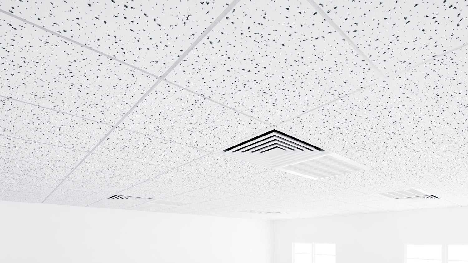 White ceiling grid