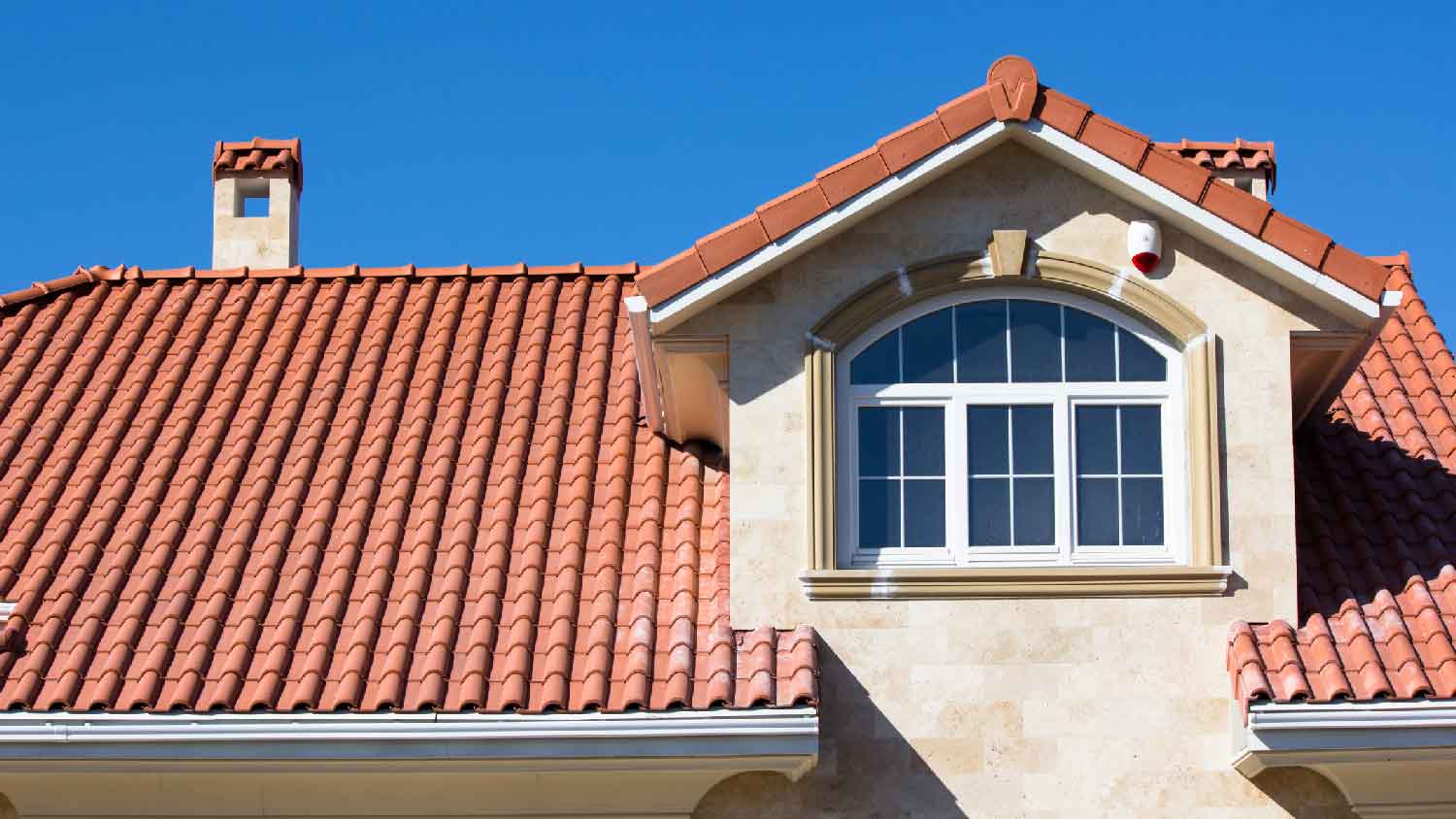 A roof covered with clay tiles