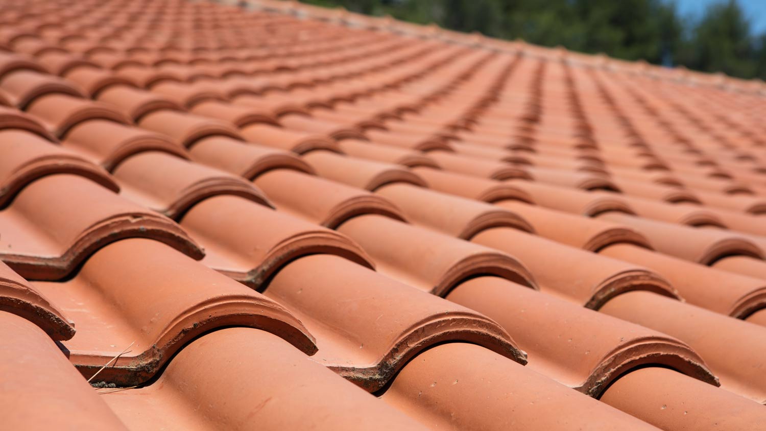 close up of clay tiles