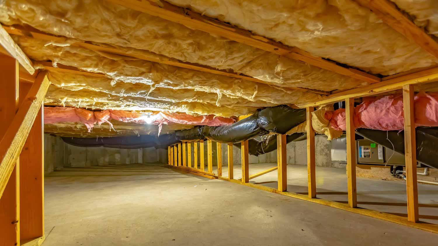 A clean and insulated crawl space