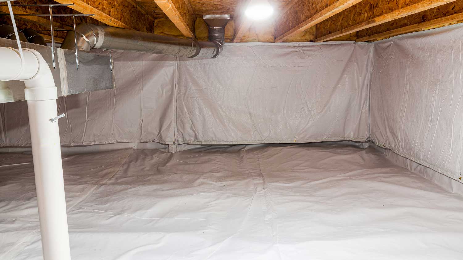 A clean and insulated crawl space