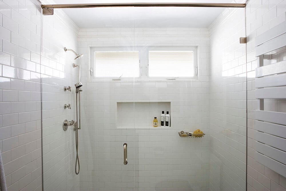 Nice shower with clean glass doors