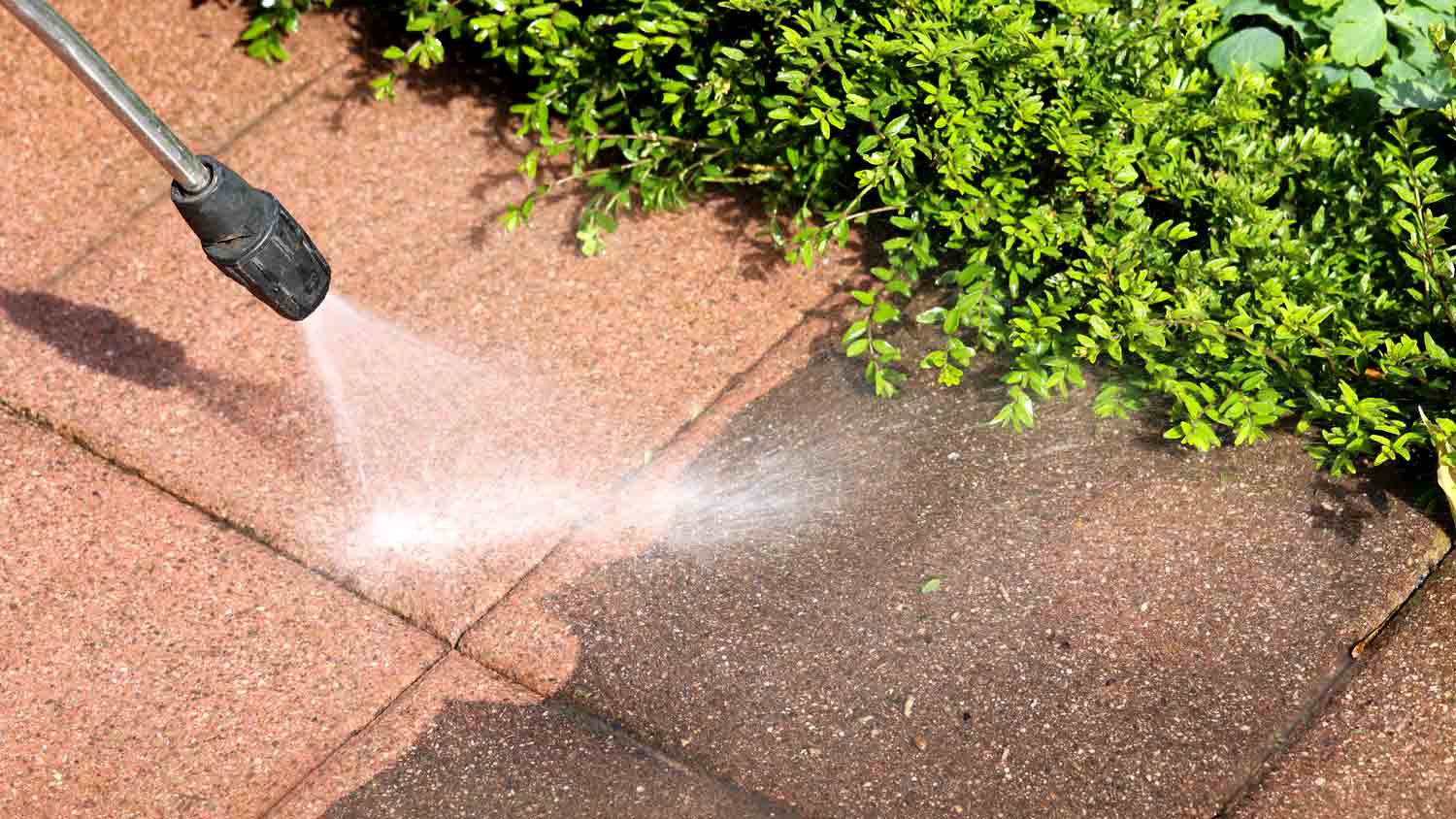 cleaning stone with pressure washer