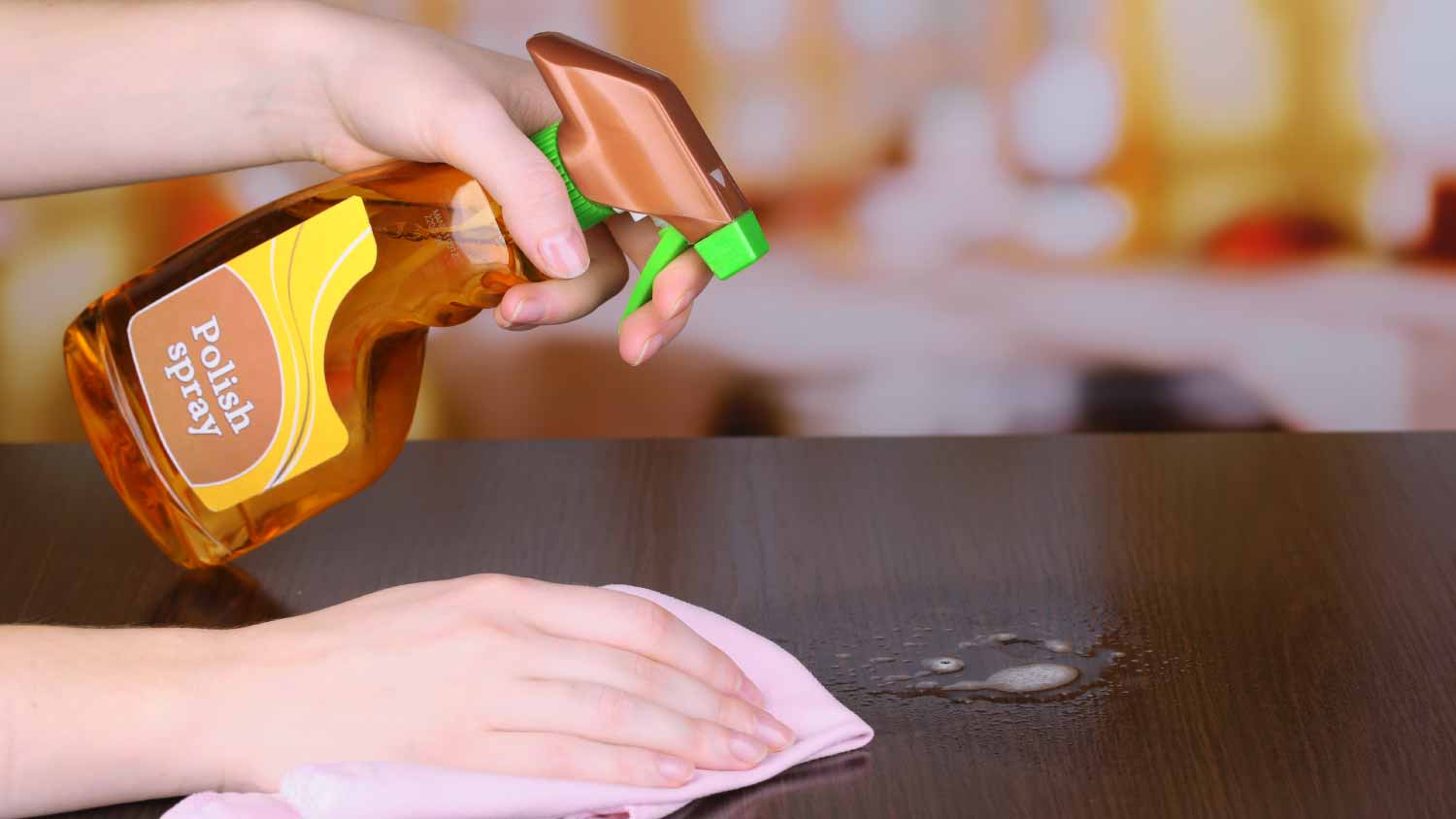 Cleaning wooden table