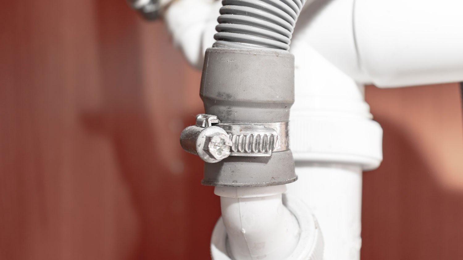 Close-up of a clamp on a pipe