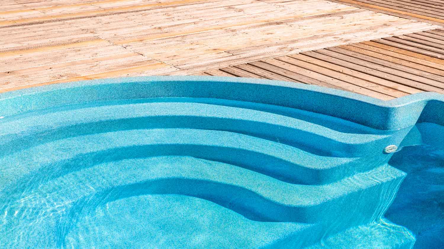 Close-up of a fiberglass pool