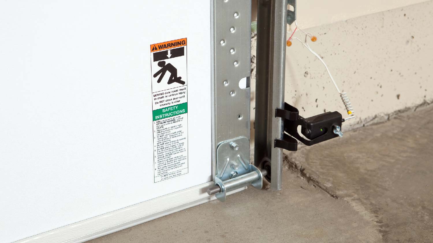 Close-up of a garage sensor