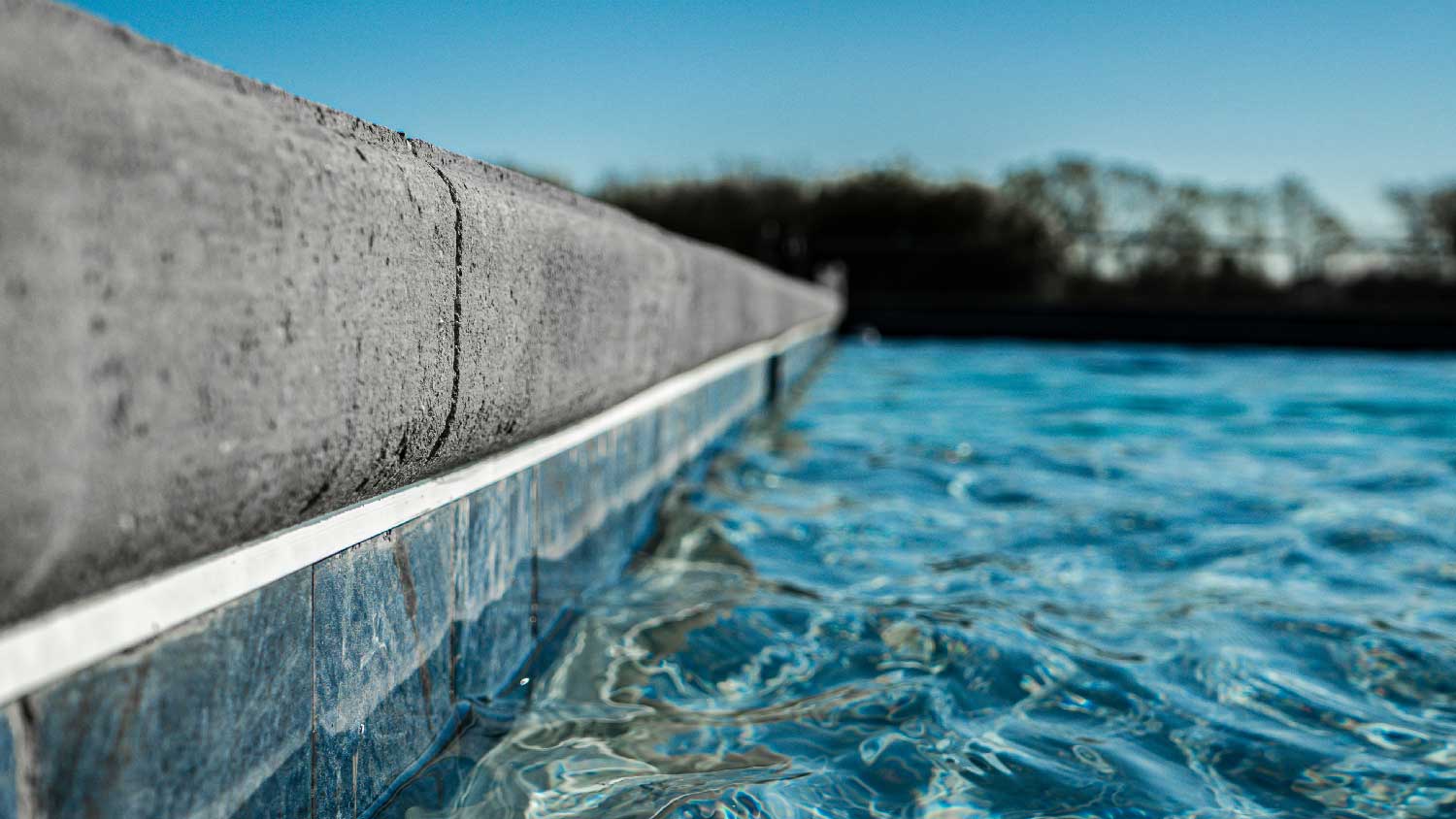 Close-up of a gunite pool