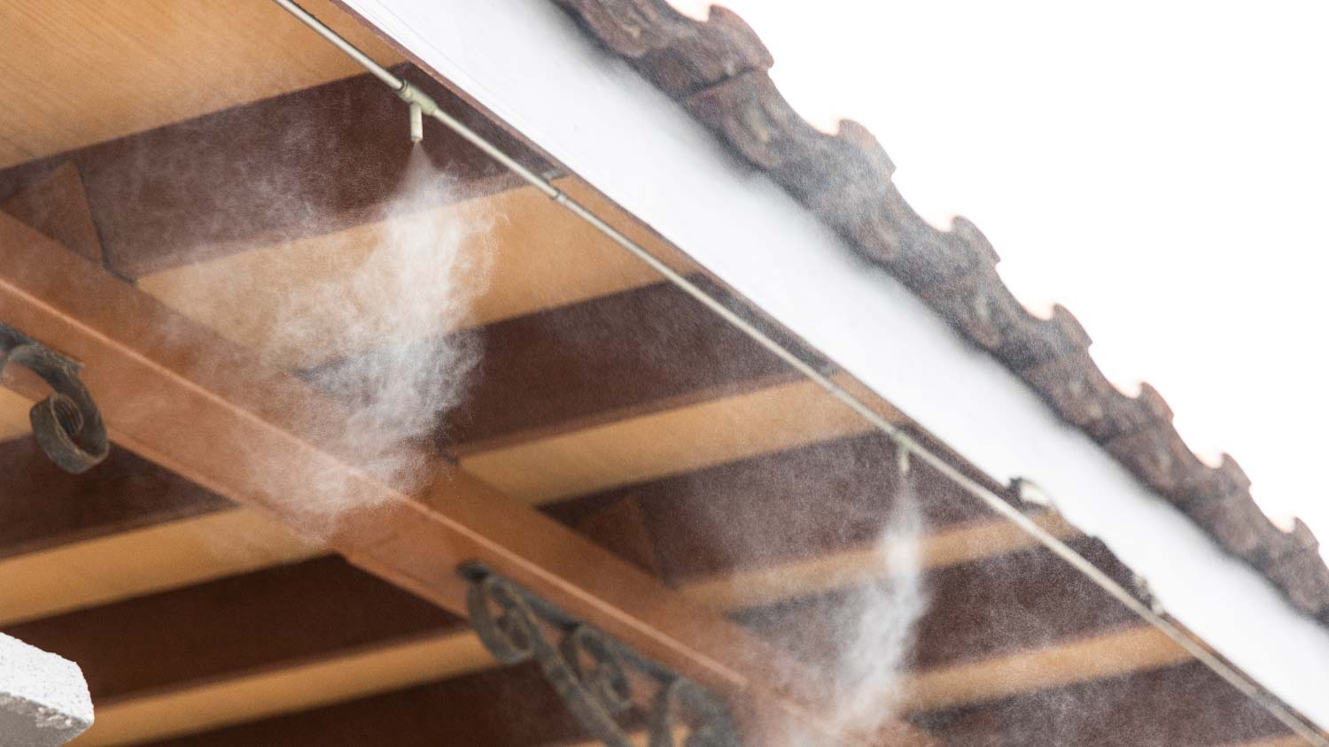 Close-up of a misting system