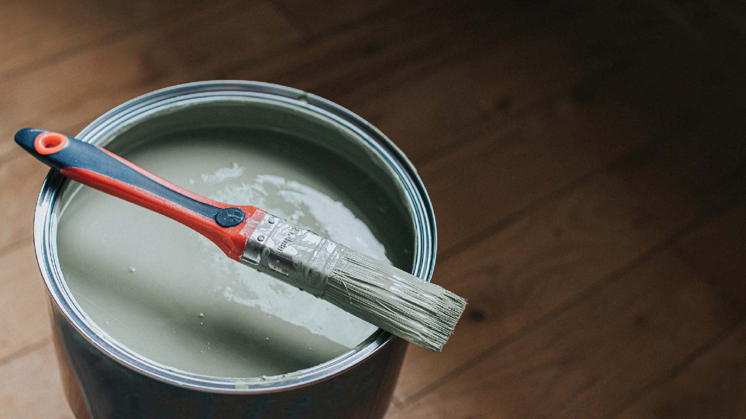 Close-up of a paint bucket