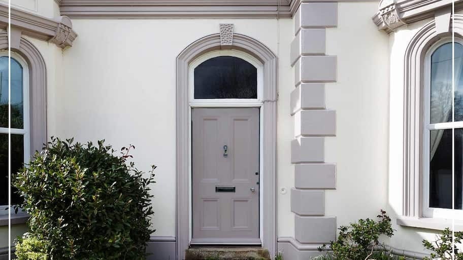 cobblestone gray front door