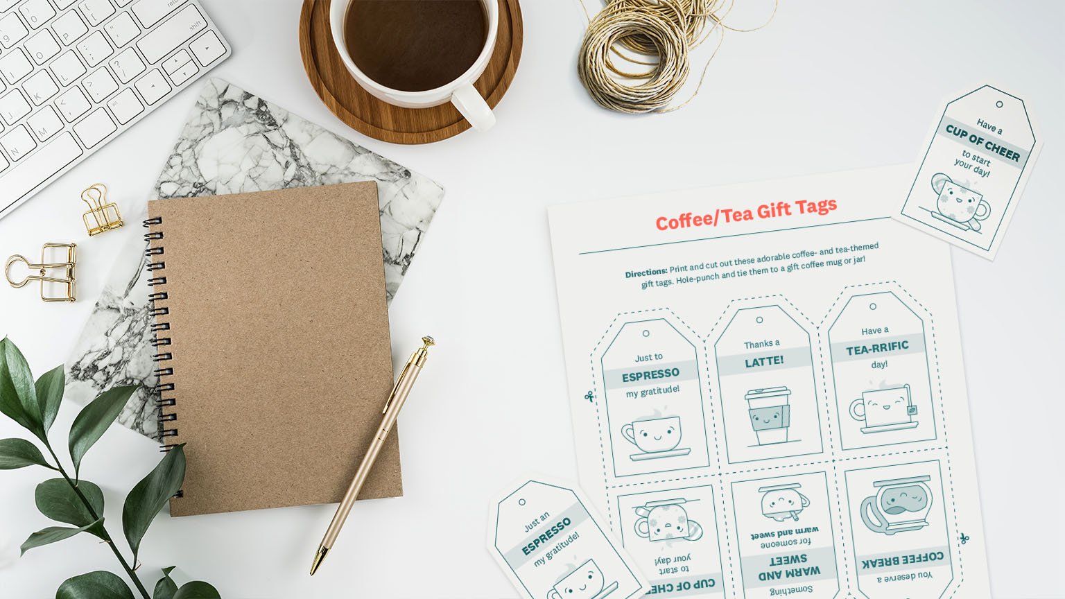 coffee and tea gift idea printables infographic