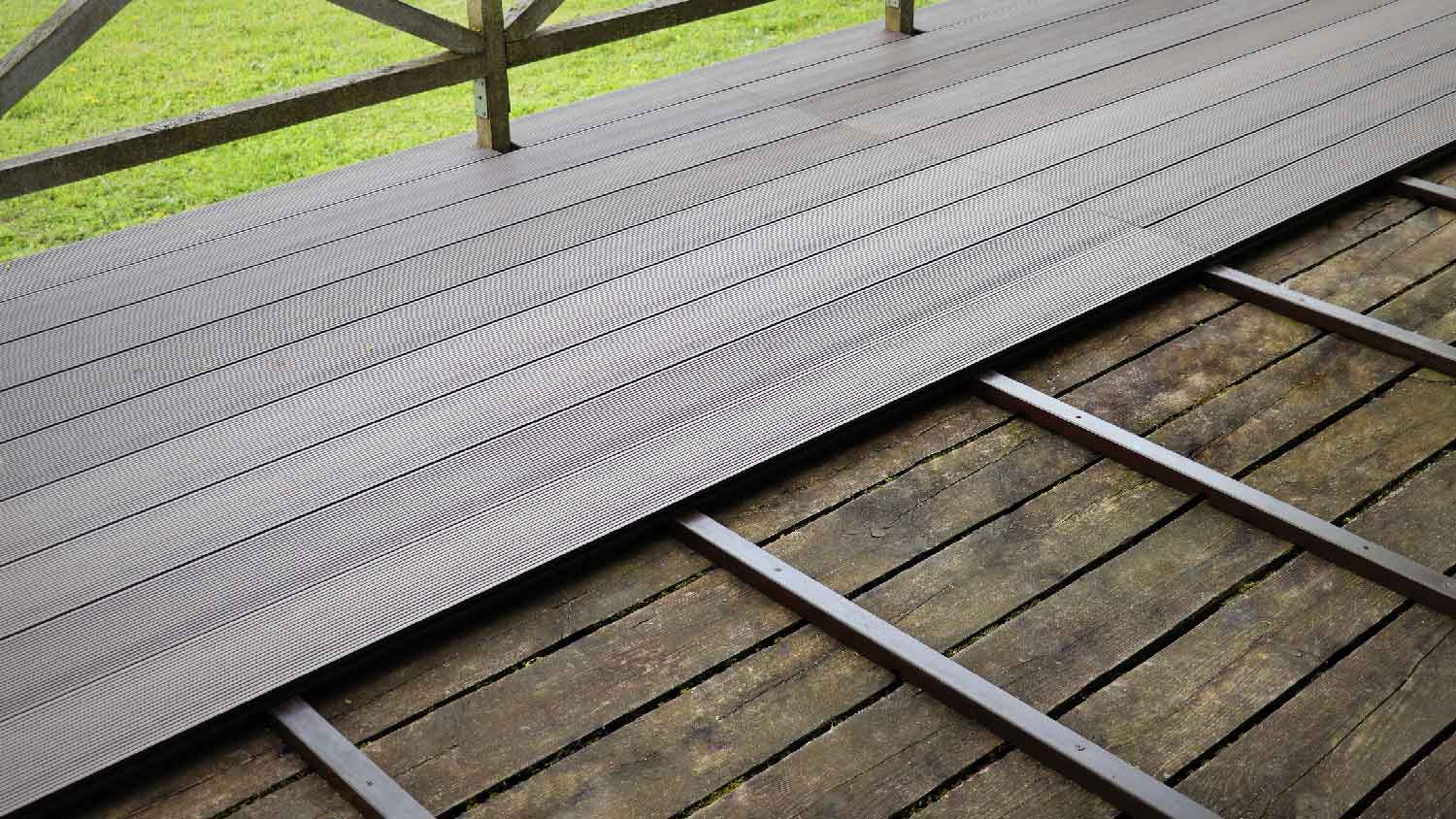 A composite brown deck 