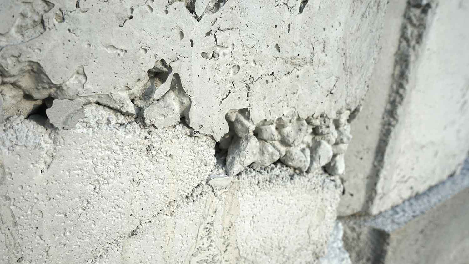 Wall with concrete segregation