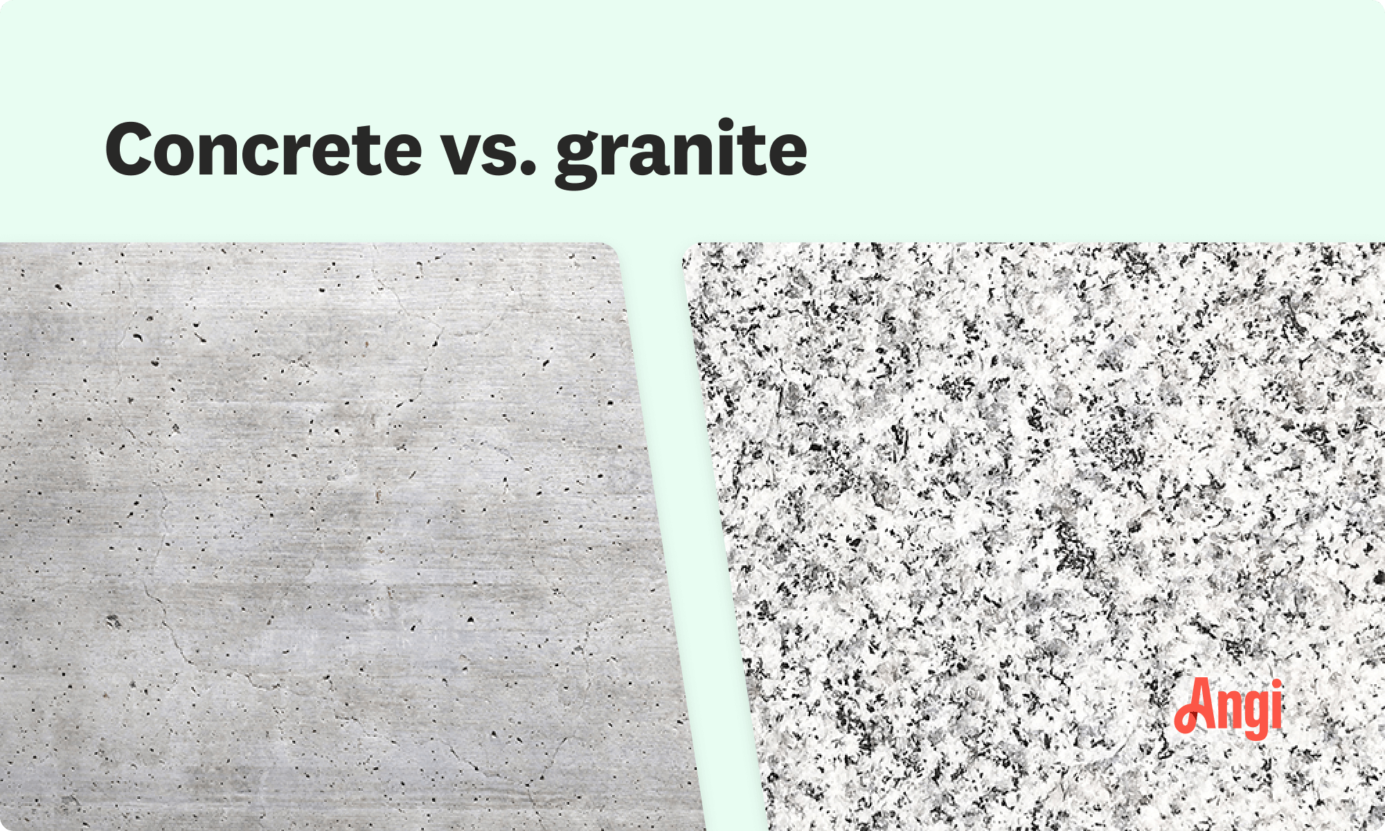 Concrete versus granite compared visually