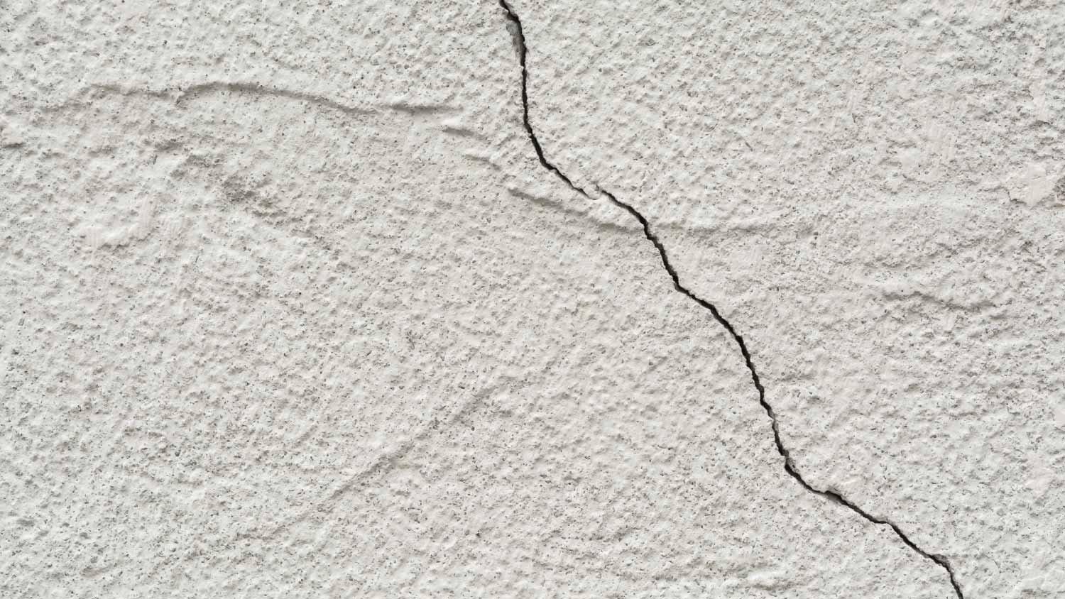 Concrete wall with one big crack