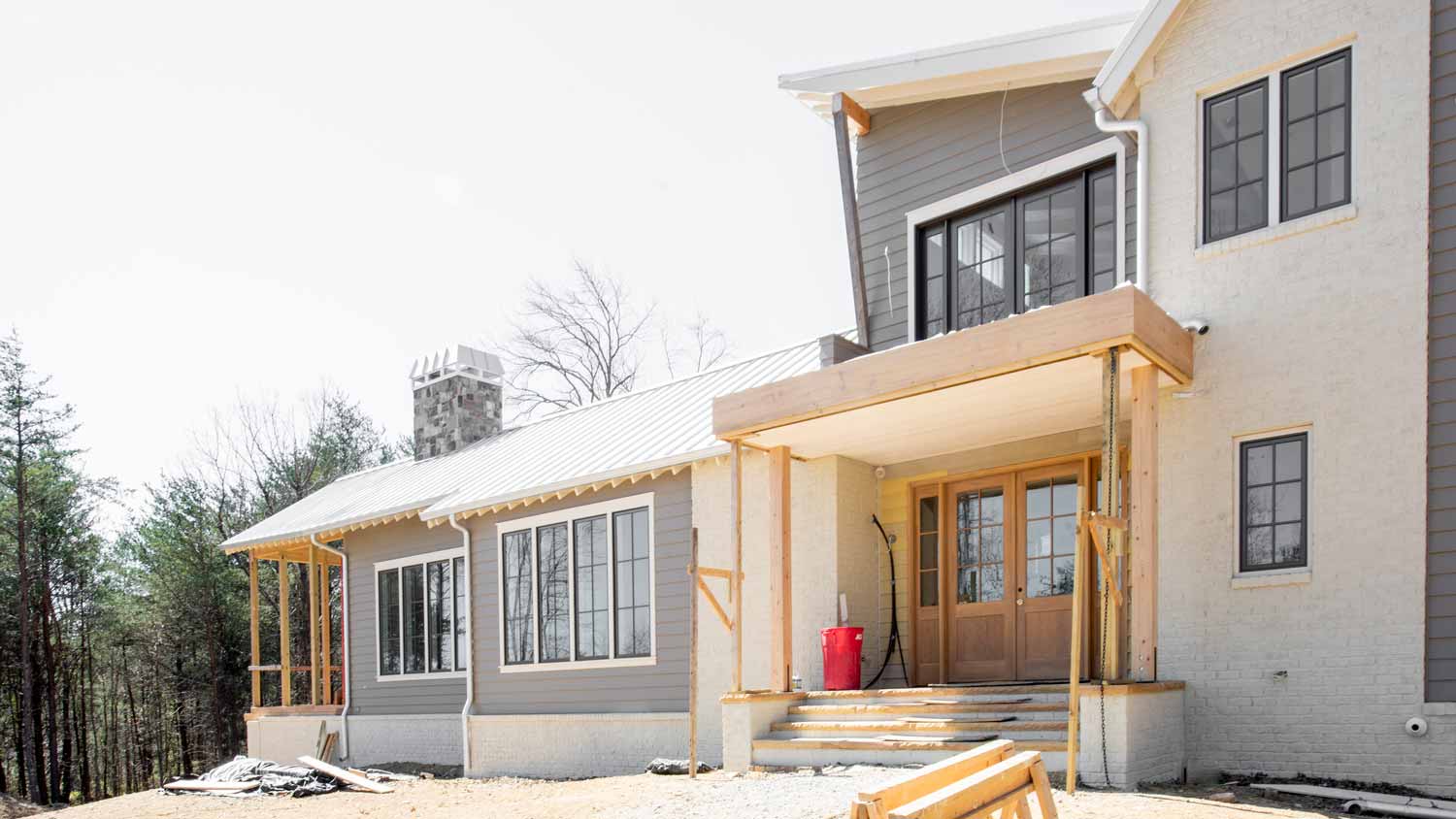 The construction of a second story to a house