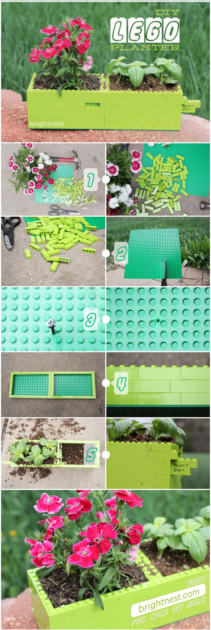 lego planter instructions