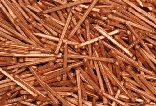 Pile of copper nails