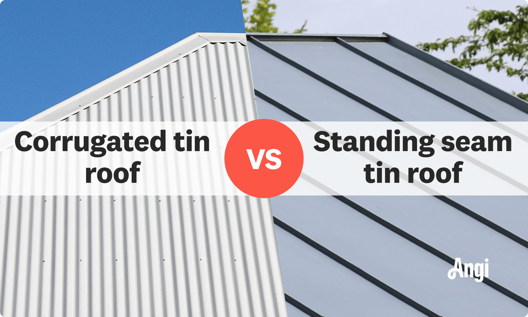 Corrugated tin roof versus standing seam tin roof visual comparison