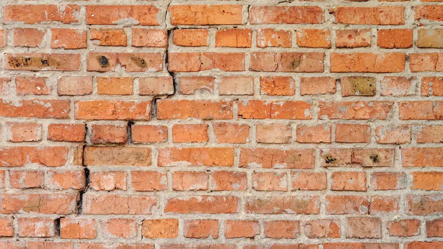 cracked brick wall