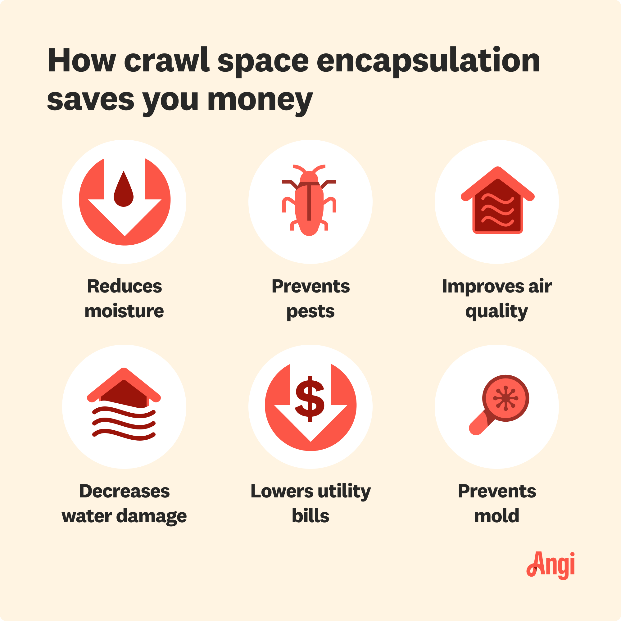 6 ways crawl space encapsulation saves you money, including preventing pests, prevents mold, and improves air quality