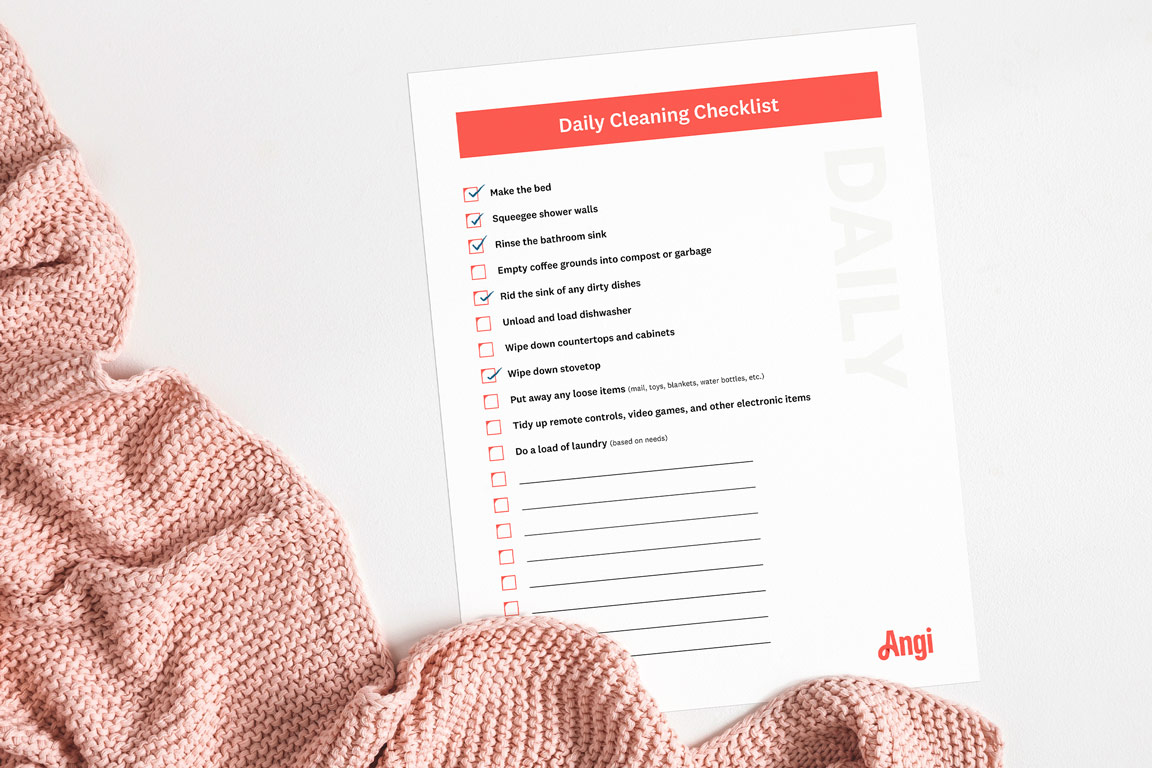 daily cleaning checklist printable
