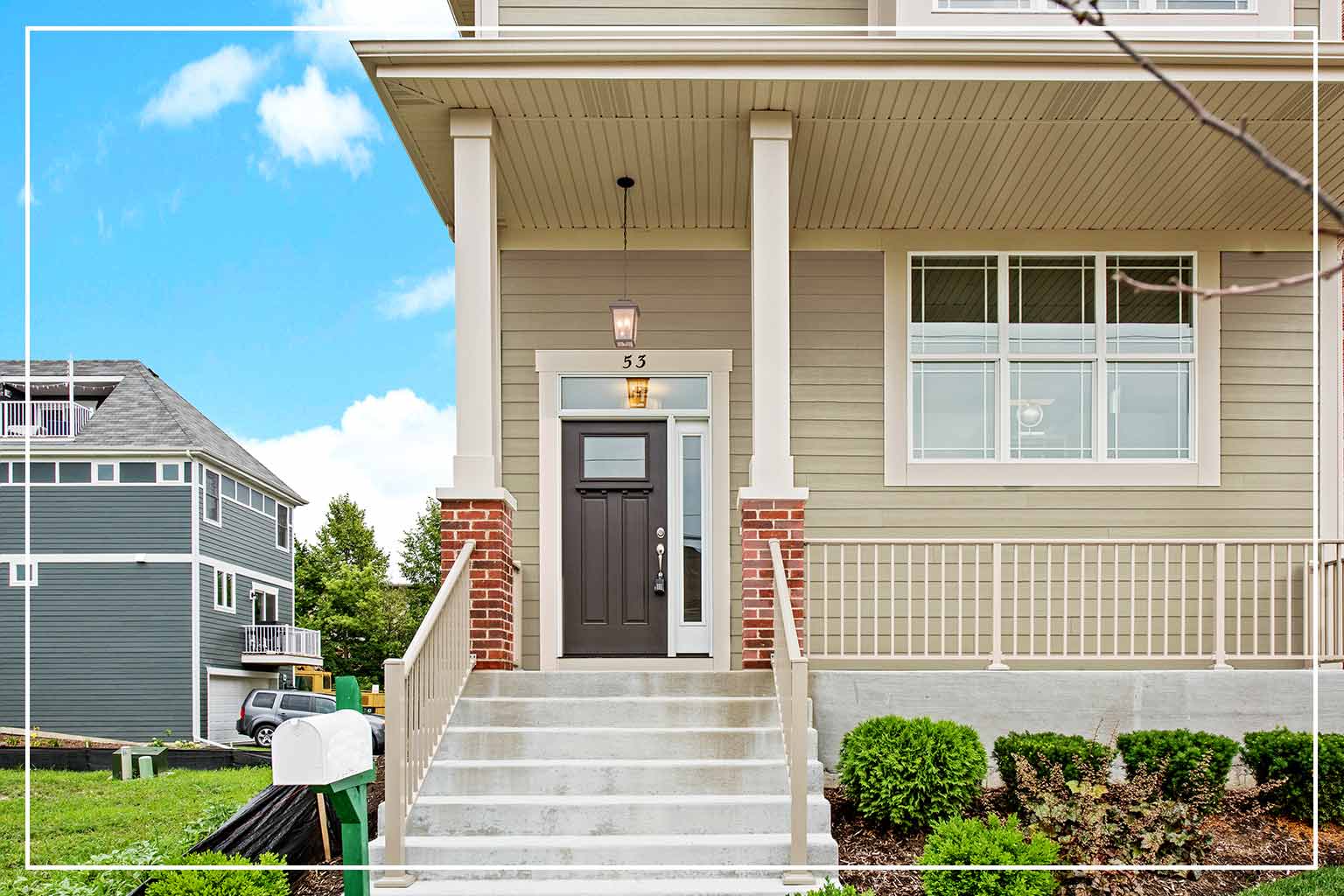 dark gray front door