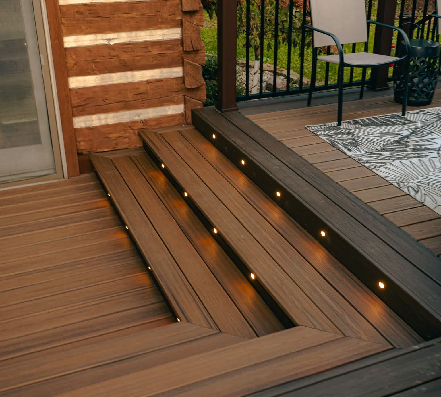 lit deck stairs