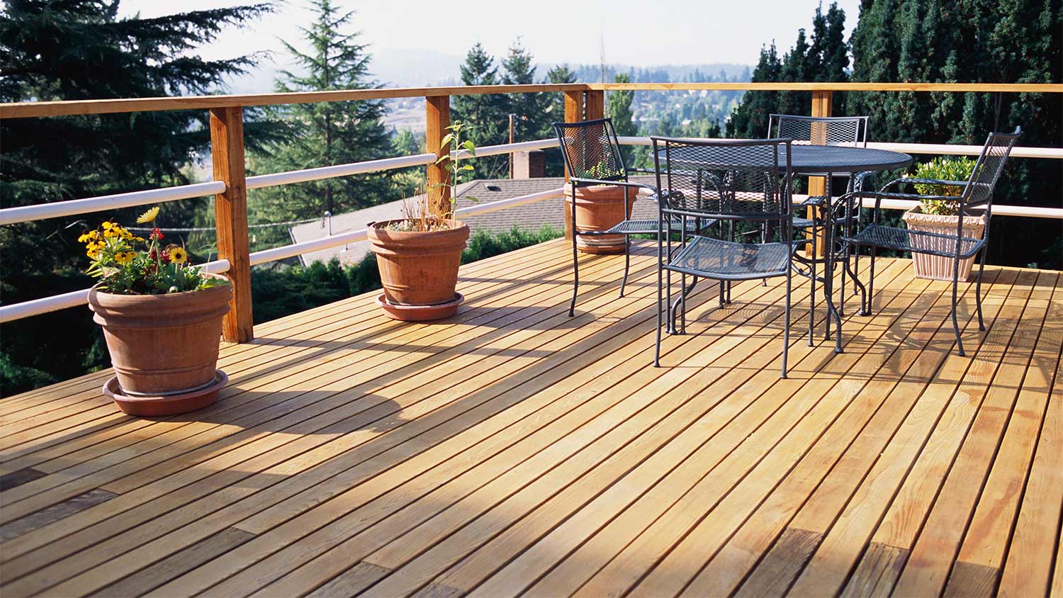 Wood deck and table