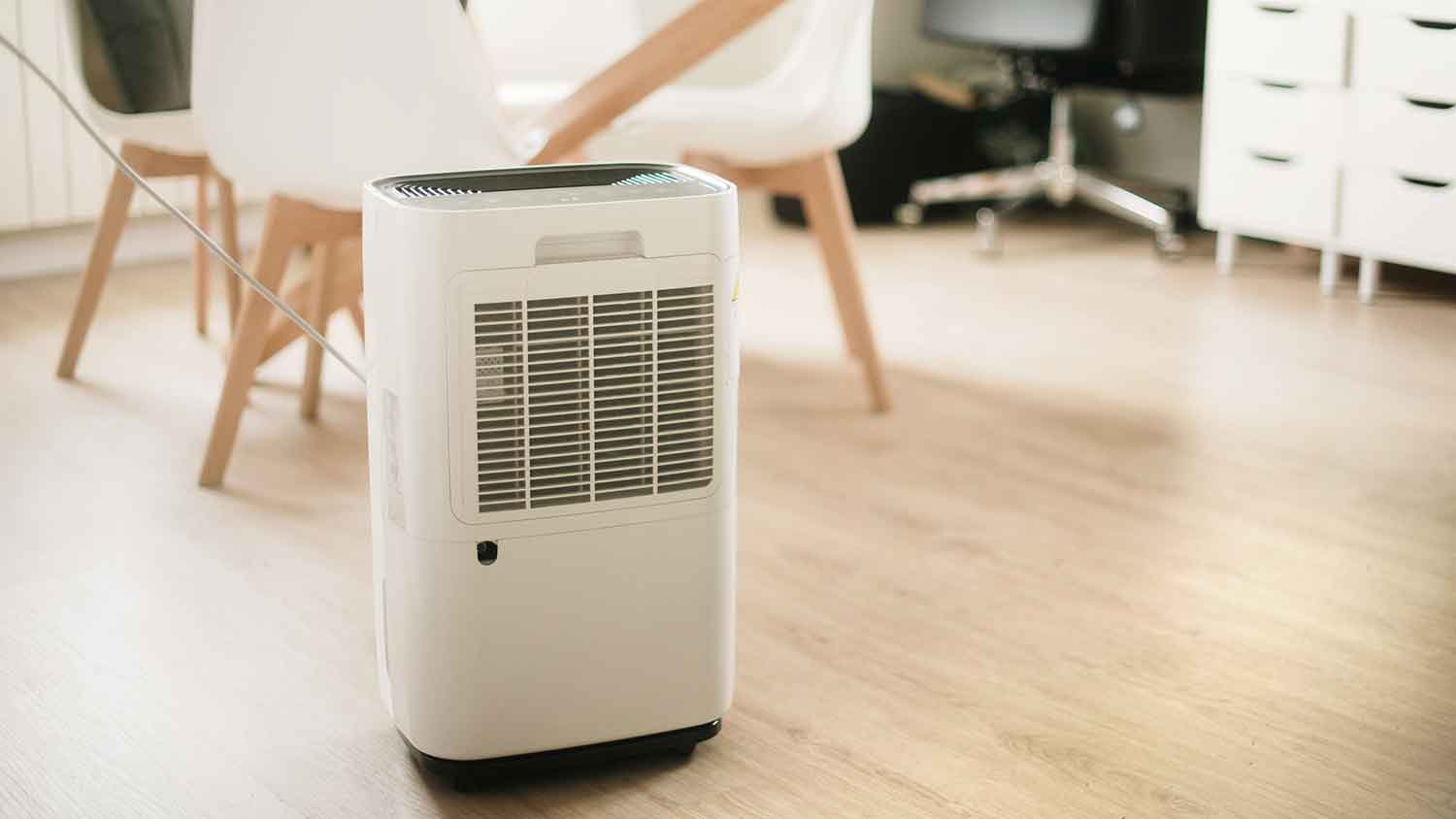 Small room dehumidifier sitting in the room