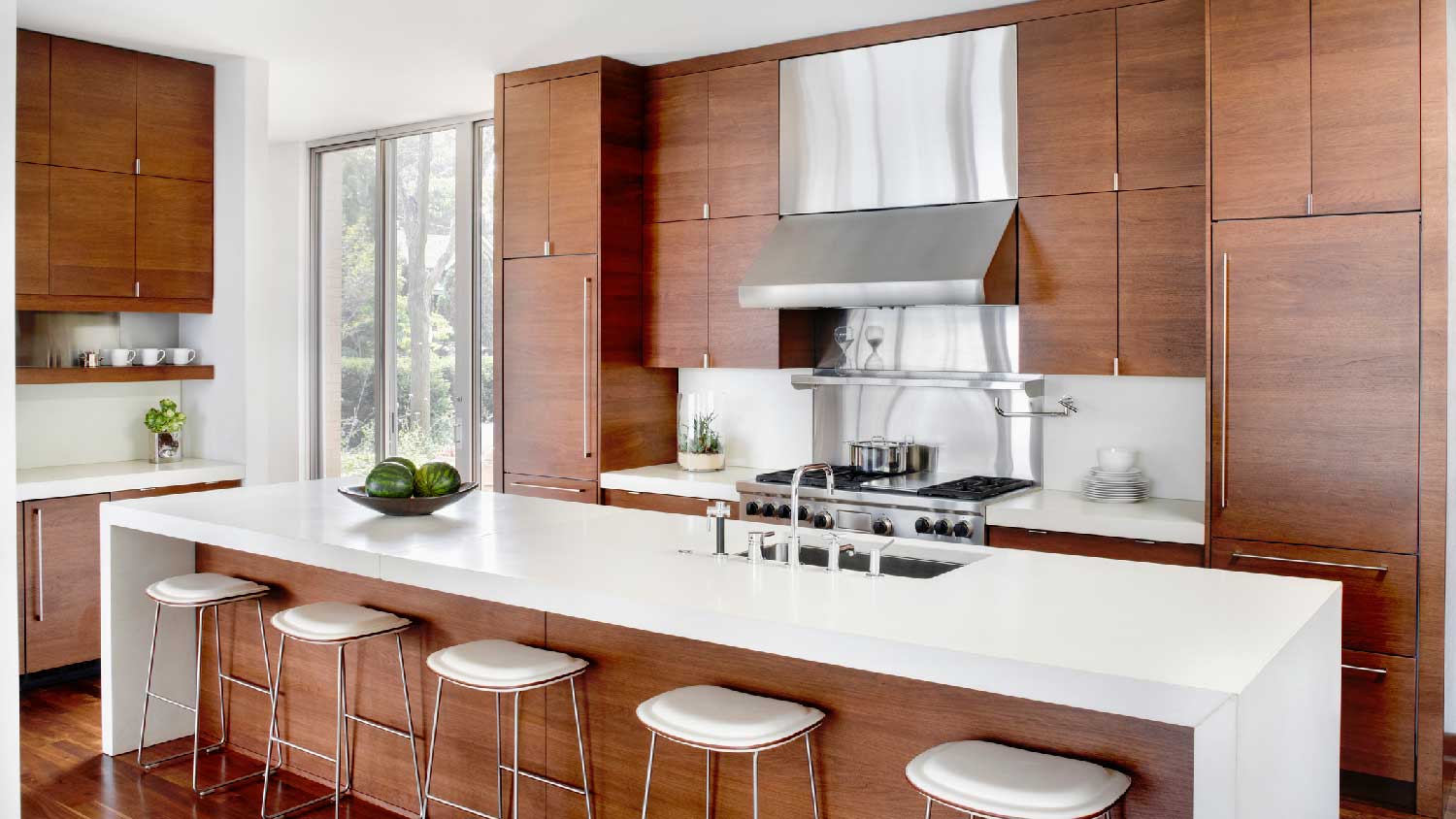 A Dekton kitchen island 