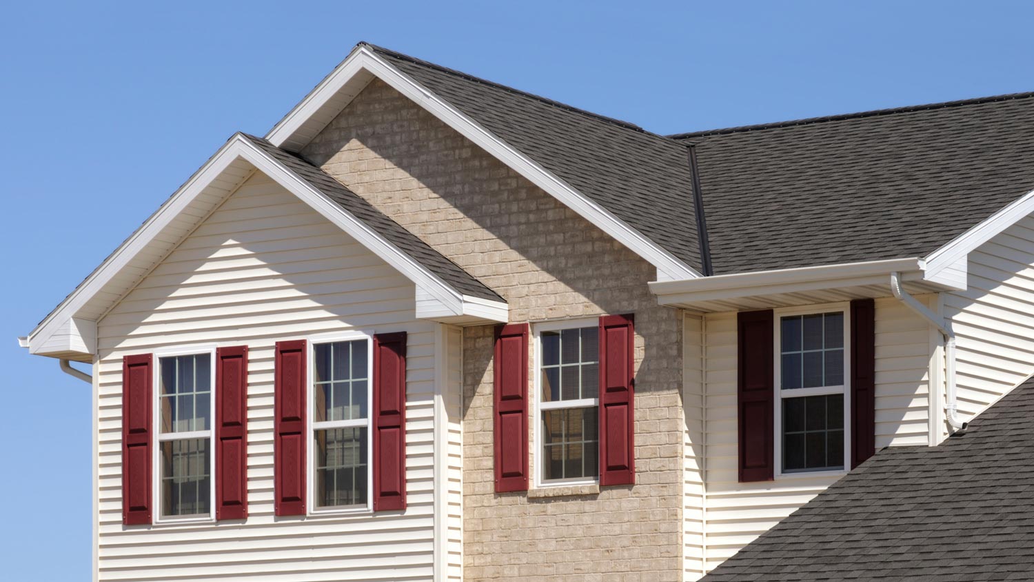 Detail of aluminum siding of a house