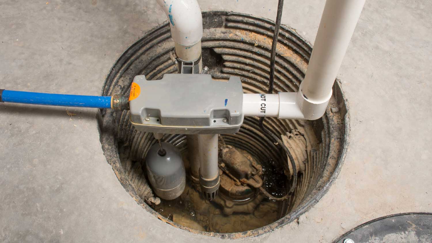 A detailed shot of a sump pump