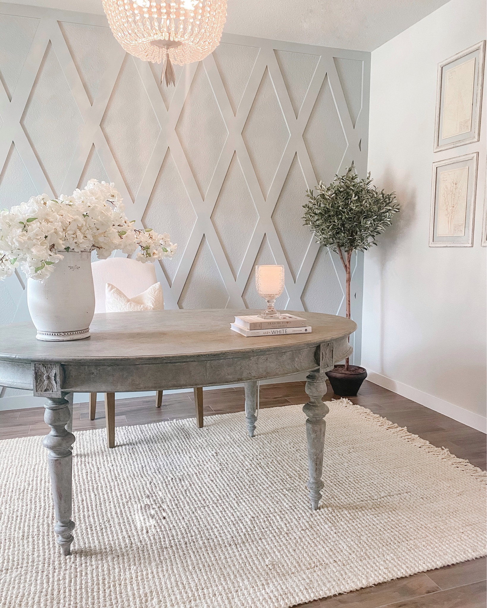 diamond shaped accent wall