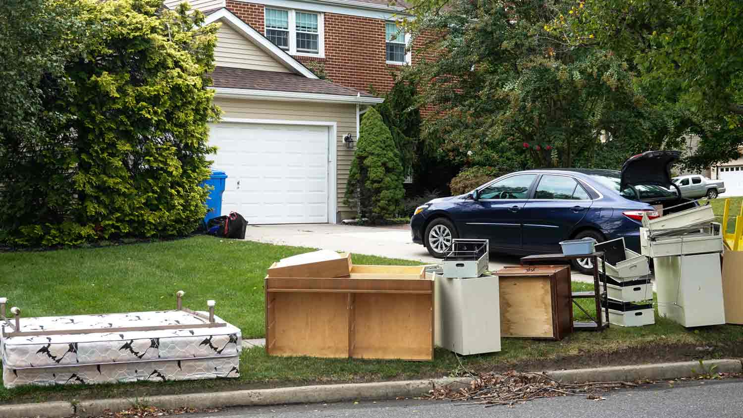 discarded furniture outside home